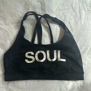 Lululemon X soul cycle black and gray camo wunder under sports bra